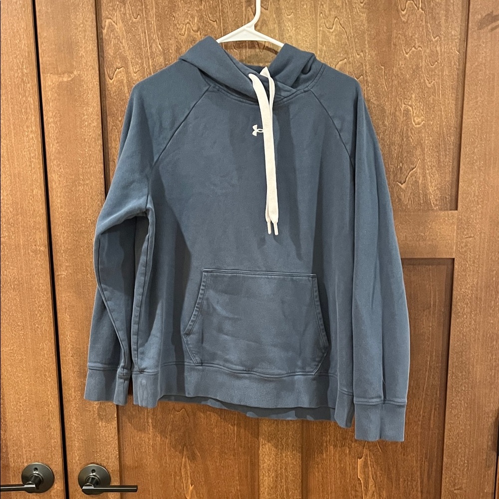 Under Armour Men's Slate Blue Crewneck Hoodie with White Drawcord